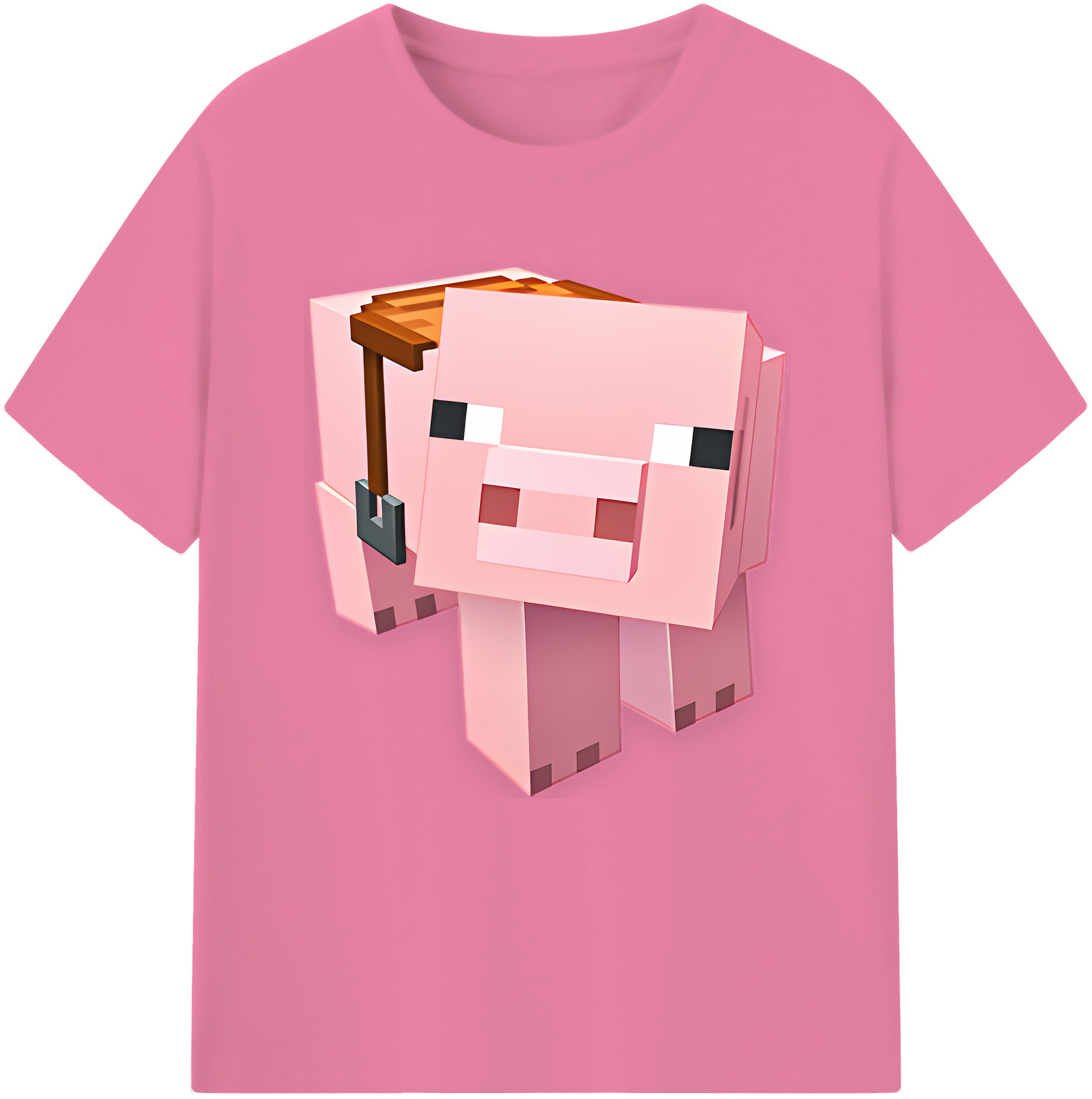 （画像用） マインクラフト ブロックの世界 Minecraft MC Block world 綿100％半袖Tシャツ（フロントプリント）